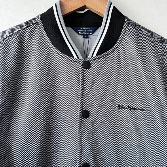 NWT Men’s Sporty Ben Sherman Herringbone Bomber Jacket Size S - Picture 3 of 7